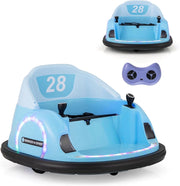 Autoscontro Elettrico per Bambini 12V, Macchina Elettrica per Bambini Rotante a 360°, Telecomando 2,4G, 2 Modalità di Controllo, Clacson e Musica, Carico 25 KG, 18 Mesi+ (Blu)