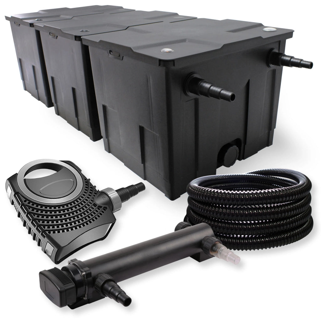 Set Filtro a 3 camere 90000l Chiarificatore 24W Pompa NEO8000 70W Tubo