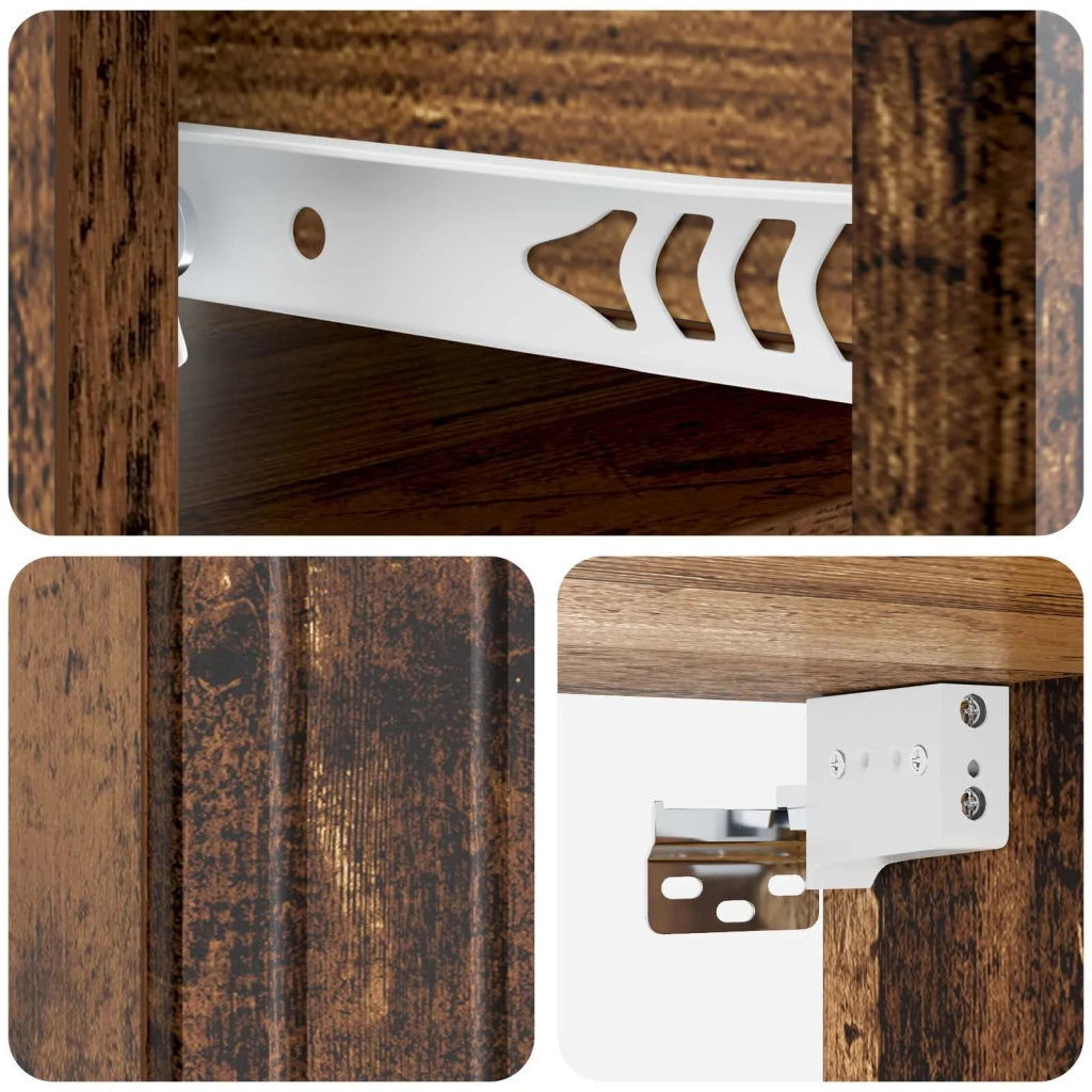 Mobiletto da notte a muro Legno antico 33 x 34,5 x 24 cm 898271