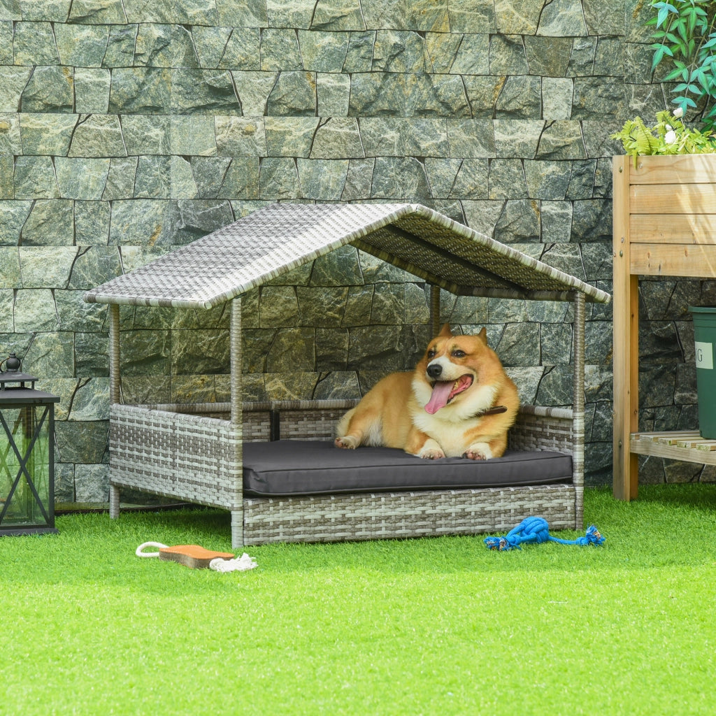 Cuccia per Cane per Interni con Cuscino Amovibile ¨C Zephmum ¨C Grigio 70x50x30