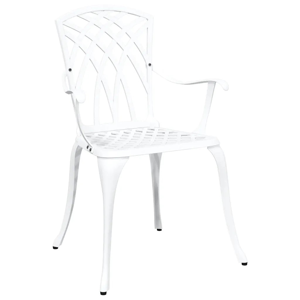 Set da Pranzo per Giardino 5 pcs Bianco Alluminio