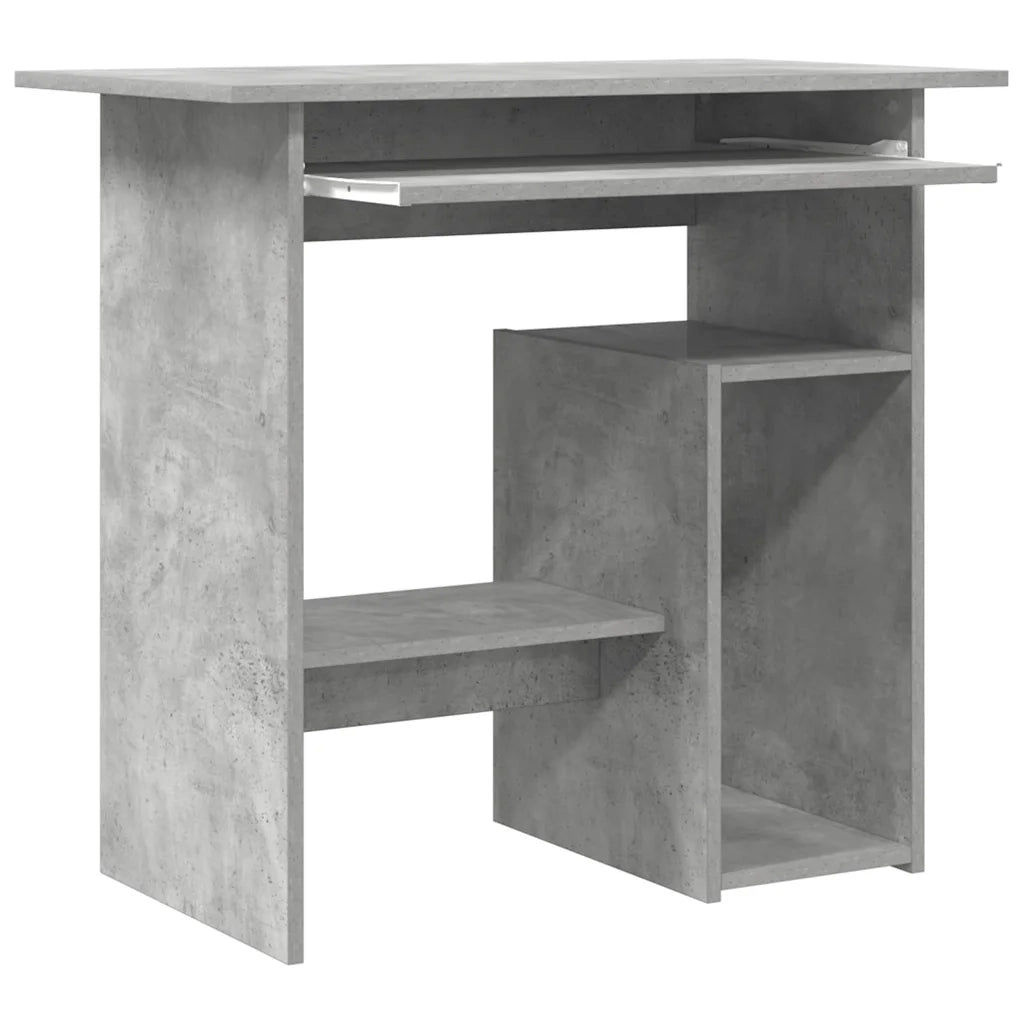Scrivania | Tavolo da Ufficio Grigio Cemento 80x45x74 cm in Legno Multistrato