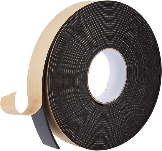 Tapparella autoadesiva 40mm Larghezza x 3mm Spessore - Nero Unidirezionale - Nastro di Sigillatura a Schiuma per Isolamento Finestre e Porte - 10m/Roll