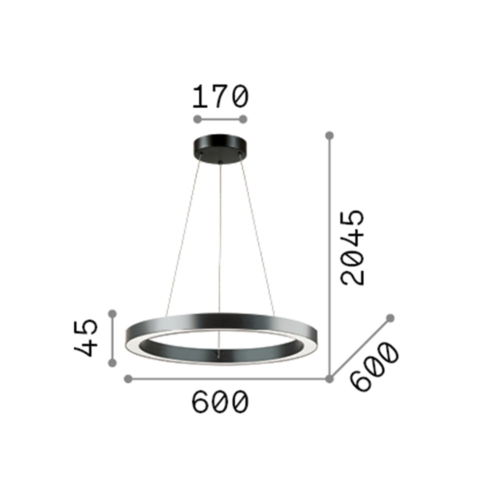 Sospensione Moderna Oracle Alluminio-Plastiche Bianco Led 33W 3000K D60Cm
