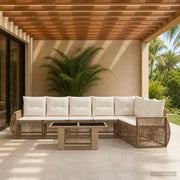 Set Divano da Giardino 8 pz Beige e Bianco Crema polyrattan 3436950