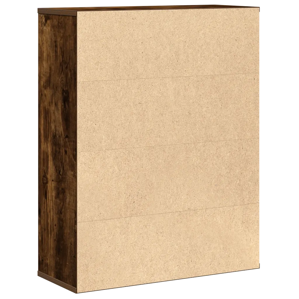 Libreria-Scaffale per Libri-Mobile di Stoccaggio Rovere Fumo 60x24x76,5 cm in Legno Multistrato