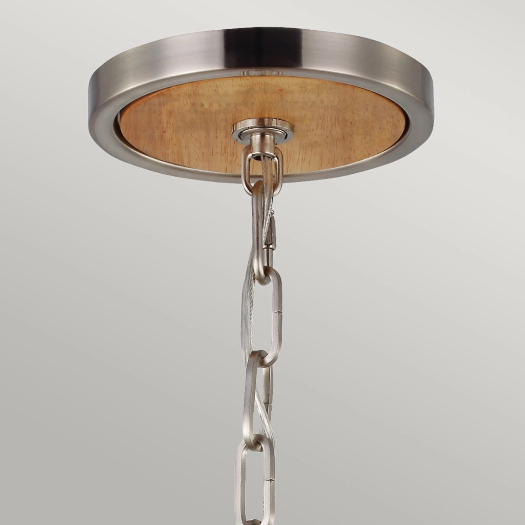 Sospensione Industrial Nordica Allier Legno Acciaio 1 Luce E27 D66Cm