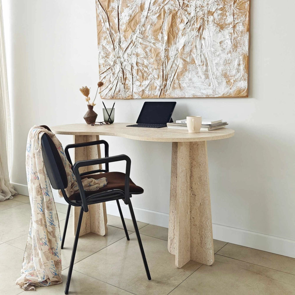 Scrivania "infinita" in legno 120 x 60 x 75 cm - Travertino
