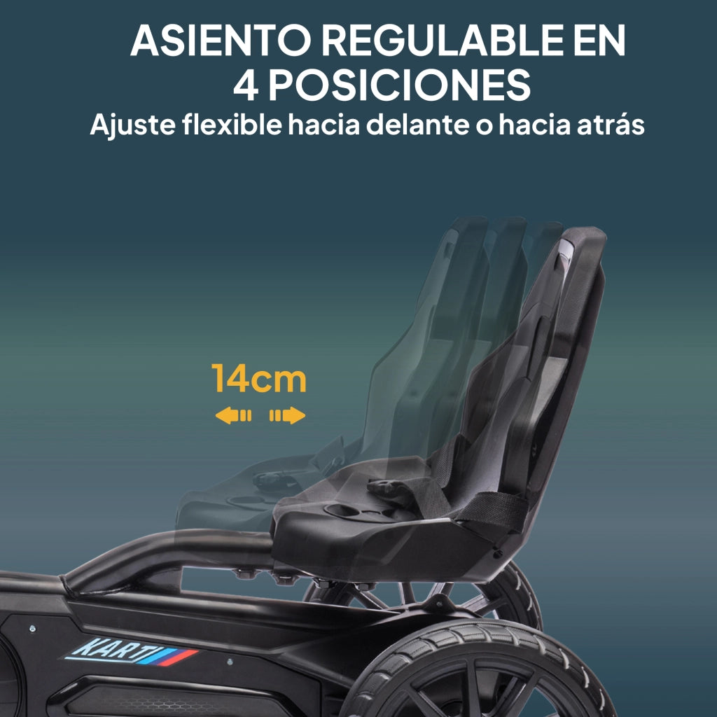 Triciclo a Pedali per Bambini 3-8 Anni con Sella Regolabile ¨C zephmum ¨C Nero 100x58x58,5 cm