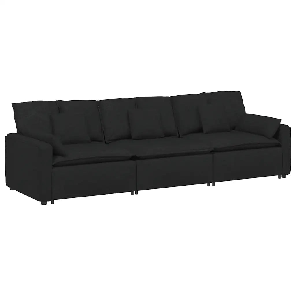 Divano Modulare con Cuscini Nero 3321089