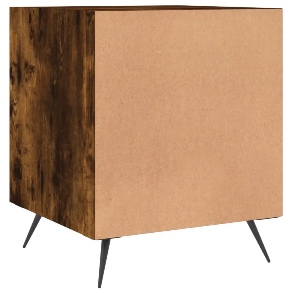 Set di 2 Comodini | Armadio da Notte | Mobiletto da notte Rovere Fumo 40x40x50 cm in Legno Multistrato