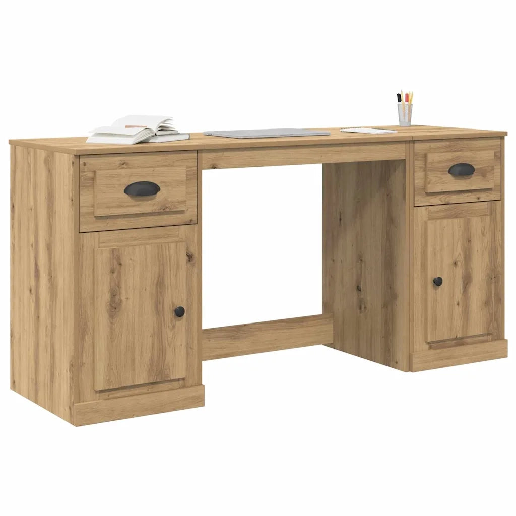 Scrivania | Tavolo da Ufficio con armadietto Rovere artigianale 154,5 x 50 x 75 cm