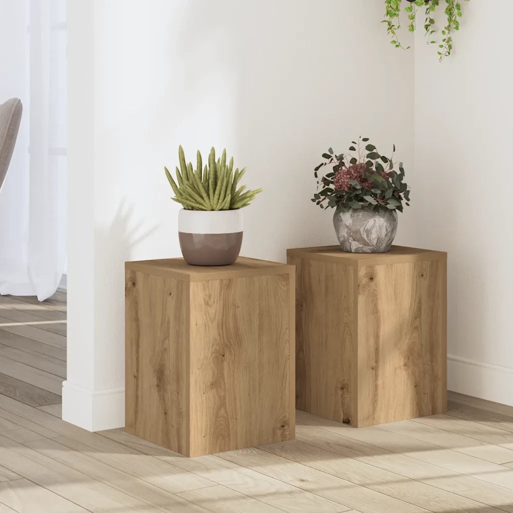 vidaXL Supporti per Piante 2 pz Rovere 25x25x35 cm in Multistrato