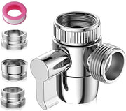 Valvola di Scambio per Rubinetto Acqua 3 Vie - Verchroomd - Duurzaam e Elegant - Adatto per Cucina e Bagno - Compatibile con M22 M2...
