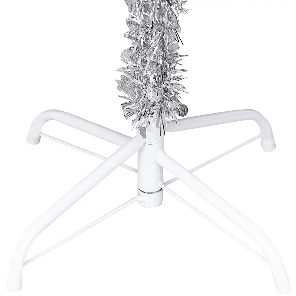 Albero di Natale Preilluminato con Palline Argento 240 cm PET 3077698