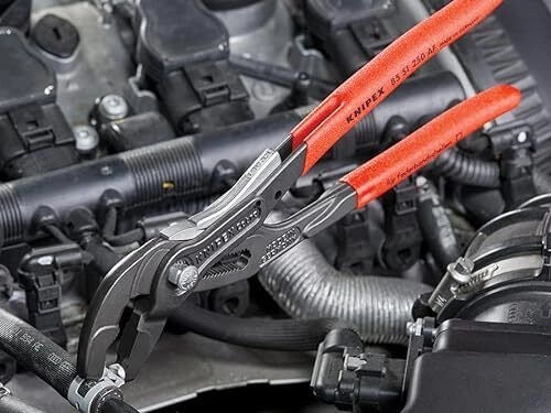 KNIPEX 85 51 250 AF Pinza per Fascette Elastiche con Fermo di Blocco Inserti Girevoli a 360° Microregolazione 19 Posizioni Testa Affusolata colore Grigio