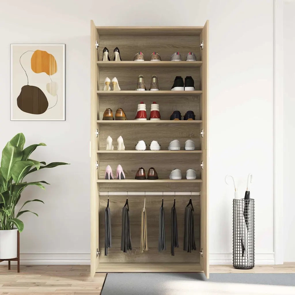 Mobile per scarpe con porta Rovere Sonoma 80 x 39 x 178 cm 3333868