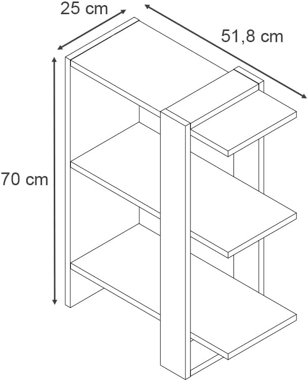 Divisorio per ambienti Basil, Bianco, 51.8 x 70 cm, utilizzabile come divisorio o come libreria aperta
