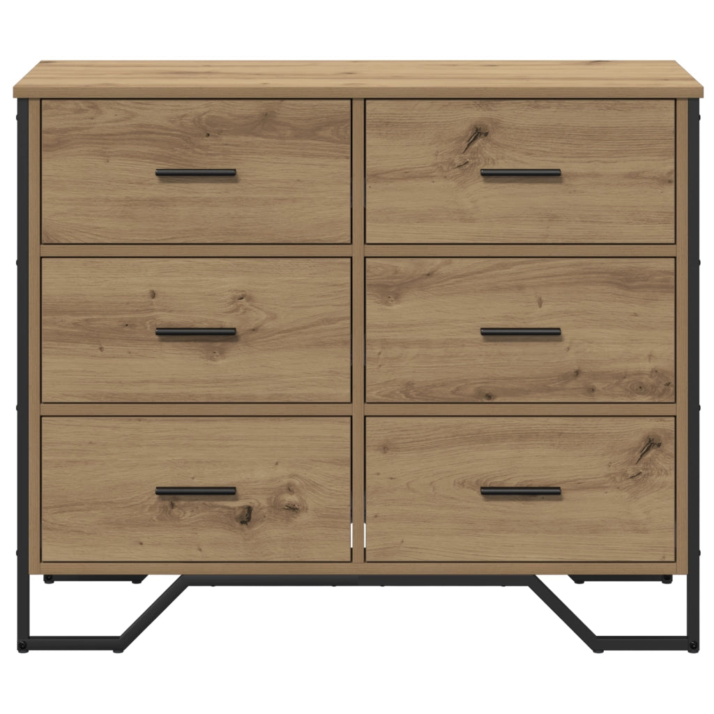 Cassettiera Rovere Artigianale 91x35.5x74.5 cm Legno compresso