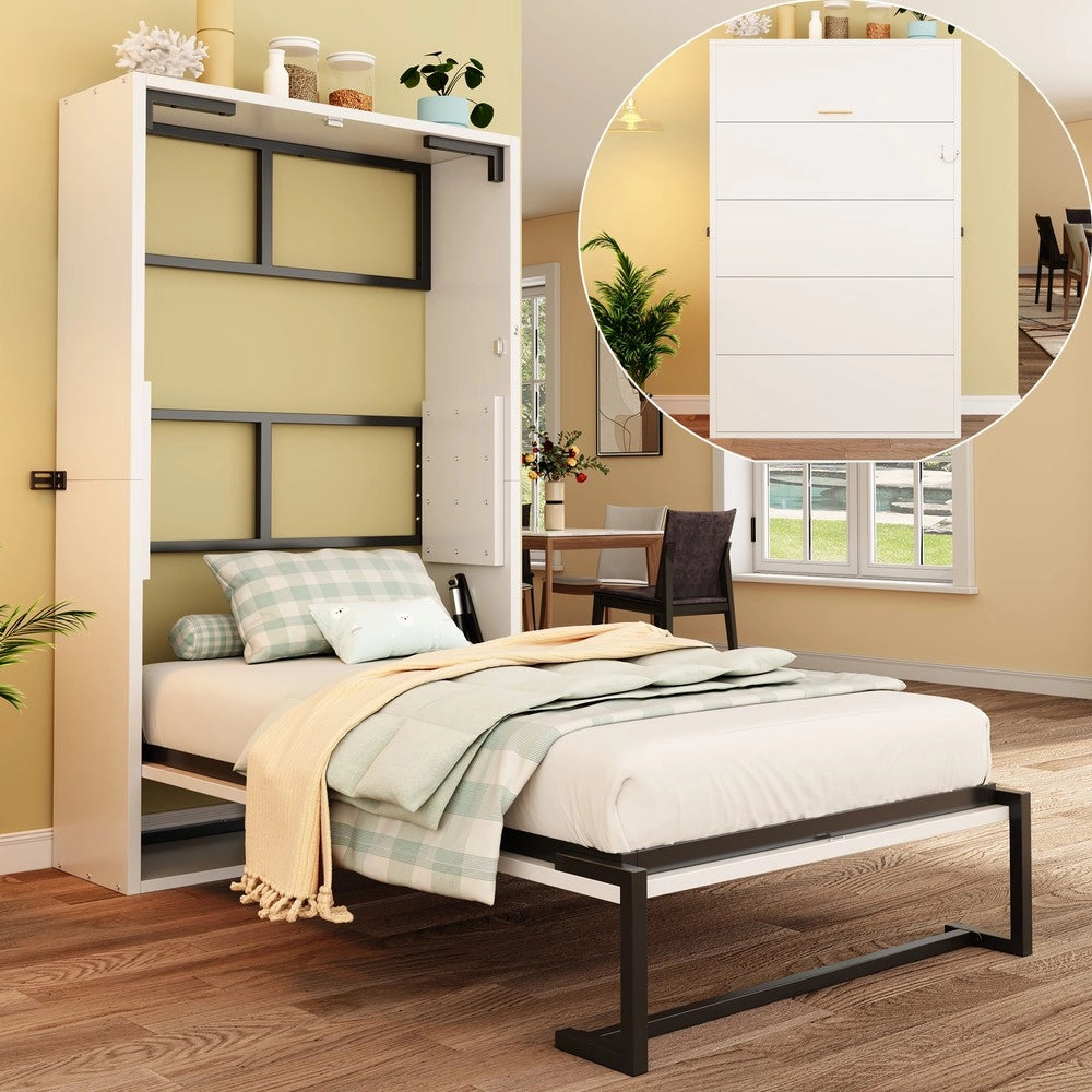 Letto a Ribalta Murphy con Struttura in Metallo e Legno 90x200 ¨C MINIMAL