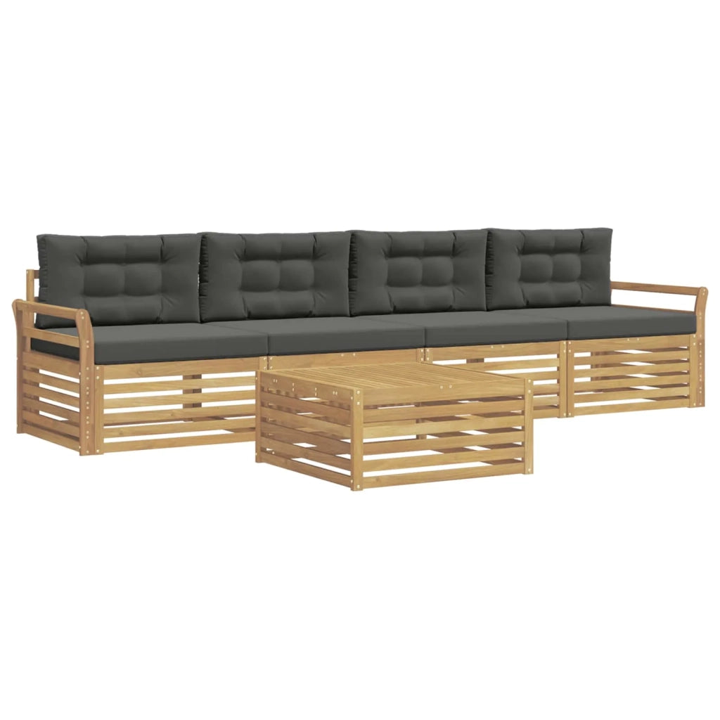 Set di divani da esterno 5 pz Bianco e Antracite 3390007
