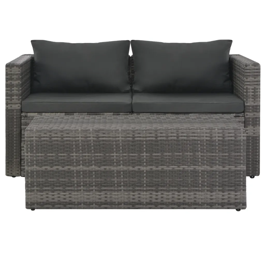 Set Divani da Giardino 6 pz con Cuscini in Polyrattan Grigio cod mxl 37497