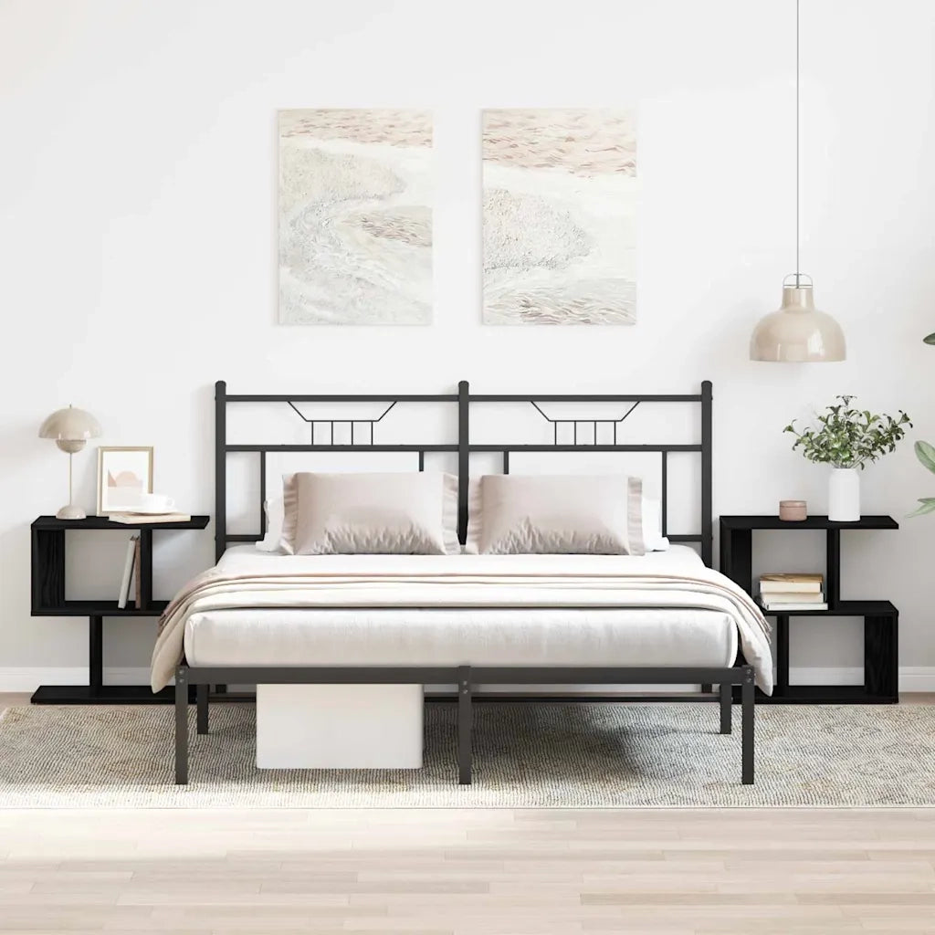Set di 2 Comodini | Armadio da Notte | Mobiletto da notte Rovere Nero 50 x 30 x 51,5 cm
