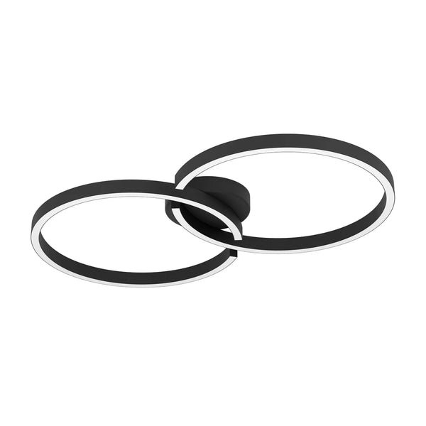 Plafoniera Minimal Amandolo Alluminio Nero Luce Led Integrato 19,5W