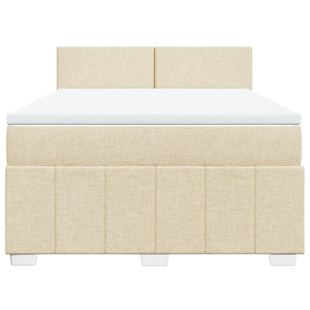 Giroletto a Molle con Materasso Crema 160x200 cm in Tessuto 3287117