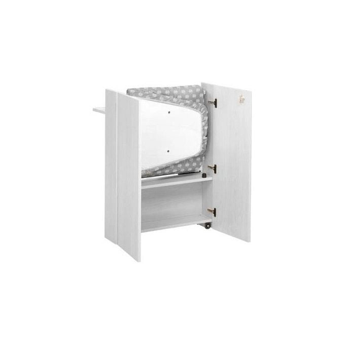 Foppapedretti 9900330710 Stiraemolla Mobile Asse da Stiro Ripiegabile con Ruote Piano 101x49 cm colore Bianco