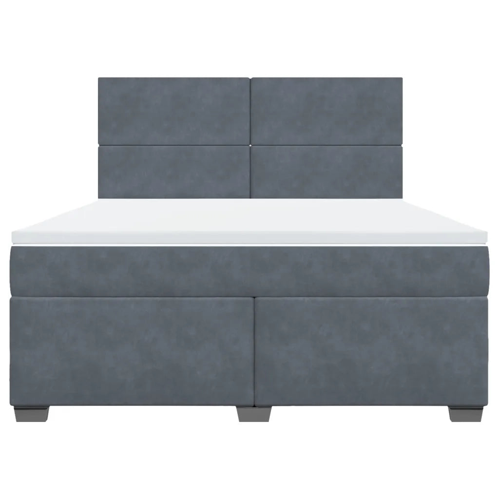 Giroletto a Molle con Materasso Grigio Scuro 180x200 cm Velluto 3290973