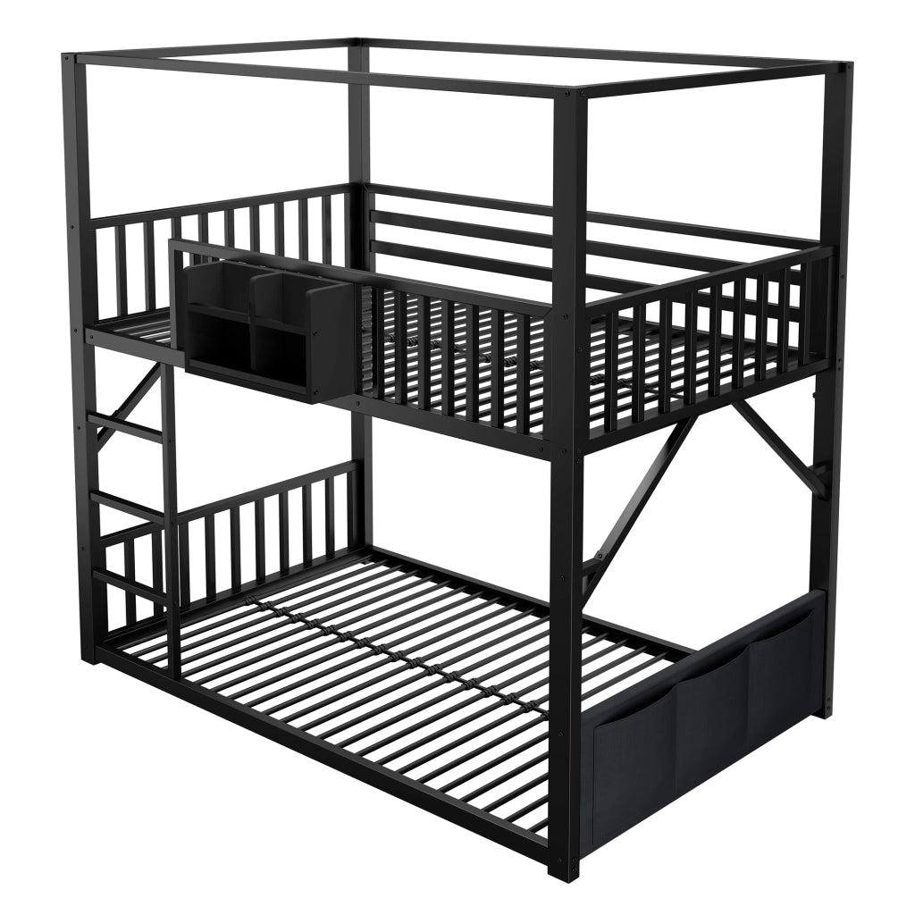 Letto a castello per bambini ¨C Minimal ¨C Nero metallo 90x200 cm