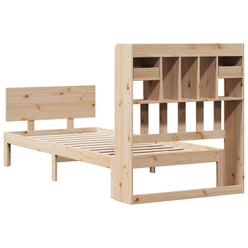 Letto Libreria senza Materasso 90x200 cm Legno Massello Pino 3322686