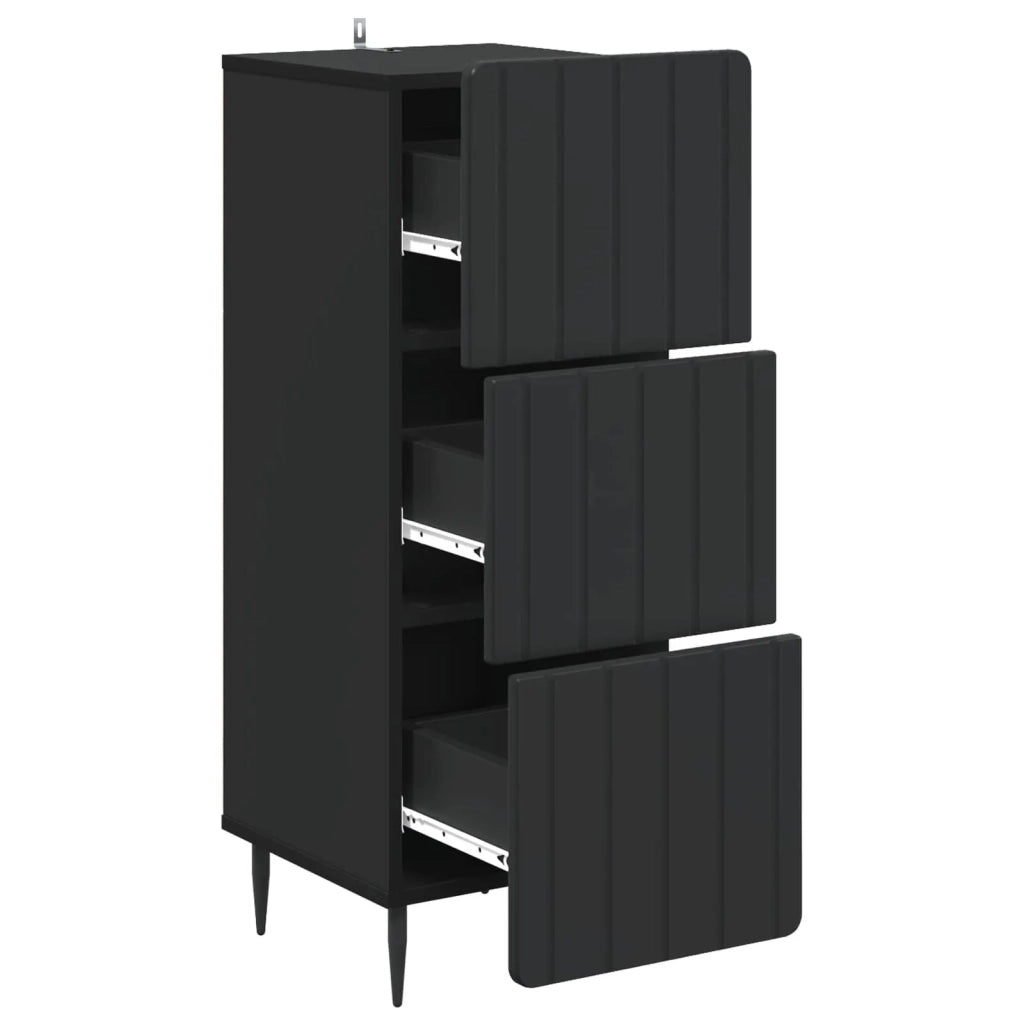 Mobile con Cassetti 33 x 34,5 x 92 cm Legno ingegnerizzato Nero 894386
