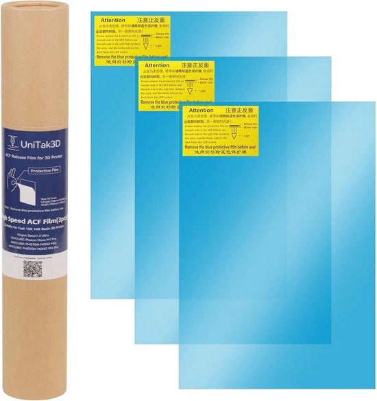 3 Pacchi di Film ACF FEP per Stampanti 3D - 10,1 Pollici - Afdrukken ad Alta Velocità - 278 x 190 mm
