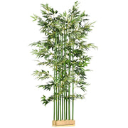PIANTA DI BAMB¨ ARTIFICIALE ALTA 180 CM DA 1640 FOGLIE CON BASE IN LEGNO DI PINO 35X10X10 CM, VERDE