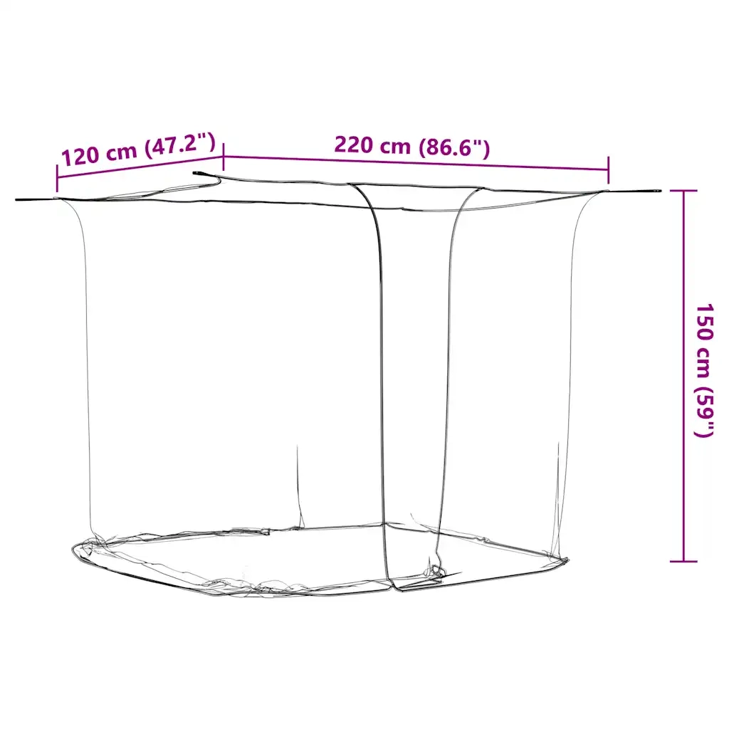 Zanzariera Sospesa 156 Rete Bianca 220x120x150 cm 4010054