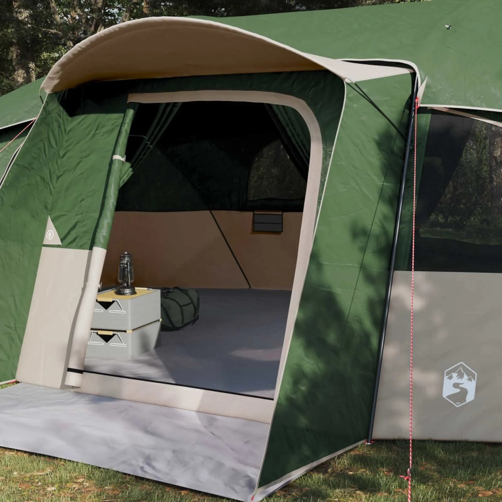Tenda familiare con telo da pioggia resistente all'acqua Verde