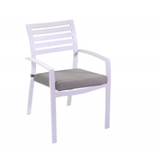 Poltrona alluminio new Boston bianco con cuscini grigio cm 58x57h88