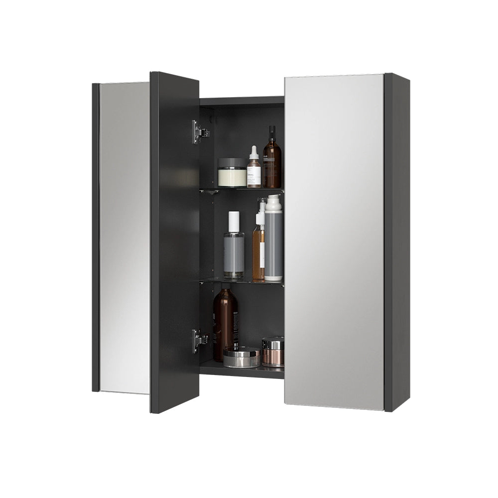 Vicco Specchio contenitore bagno Antracite 67.4 x 68 cm con 3 porte a specchio