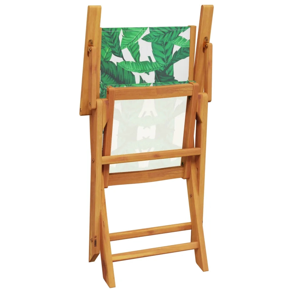 Set Pranzo da Giardino 5 pz Foglie in Tessuto e Legno Massello 3281824