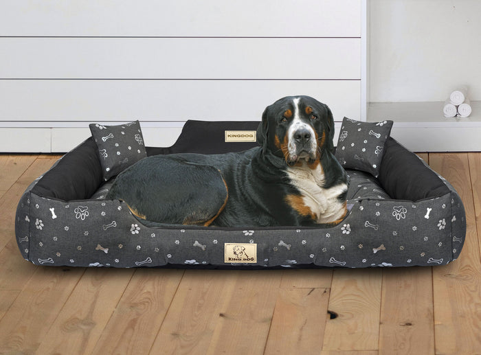 AIO FACTORY 115x95 cm KINGDOG Letto per cani impermeabile personalizzabile Silver Bones