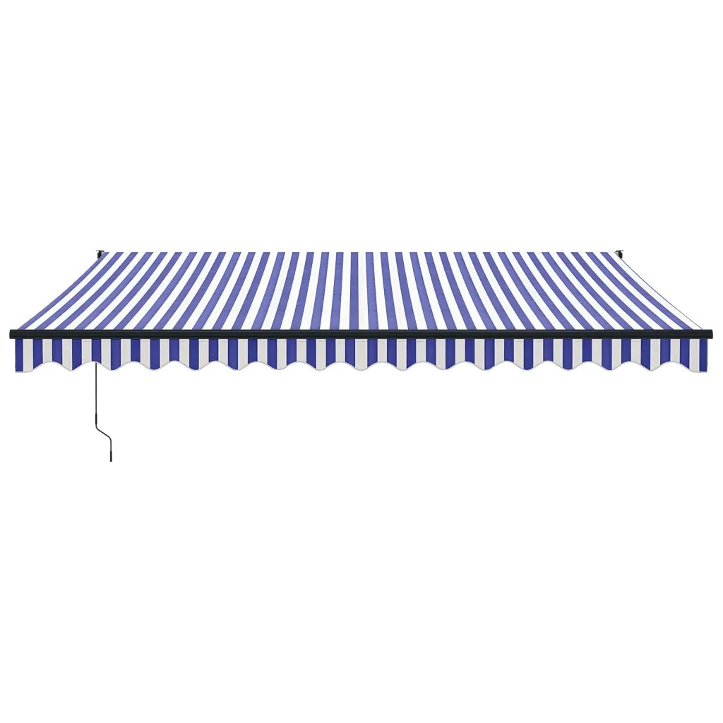 Tenda Sole Automatica Retrattile Blu e Bianca 4,5x3 m 3154499