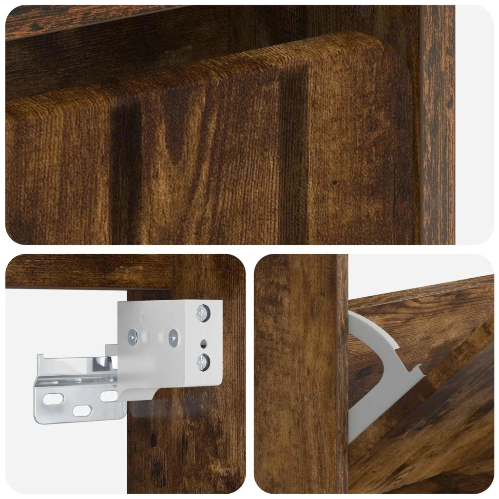 Mobiletto per Scarpe da Muro ZWOLLE 71 x 17 x 43 cm Rovere Fumo 896410