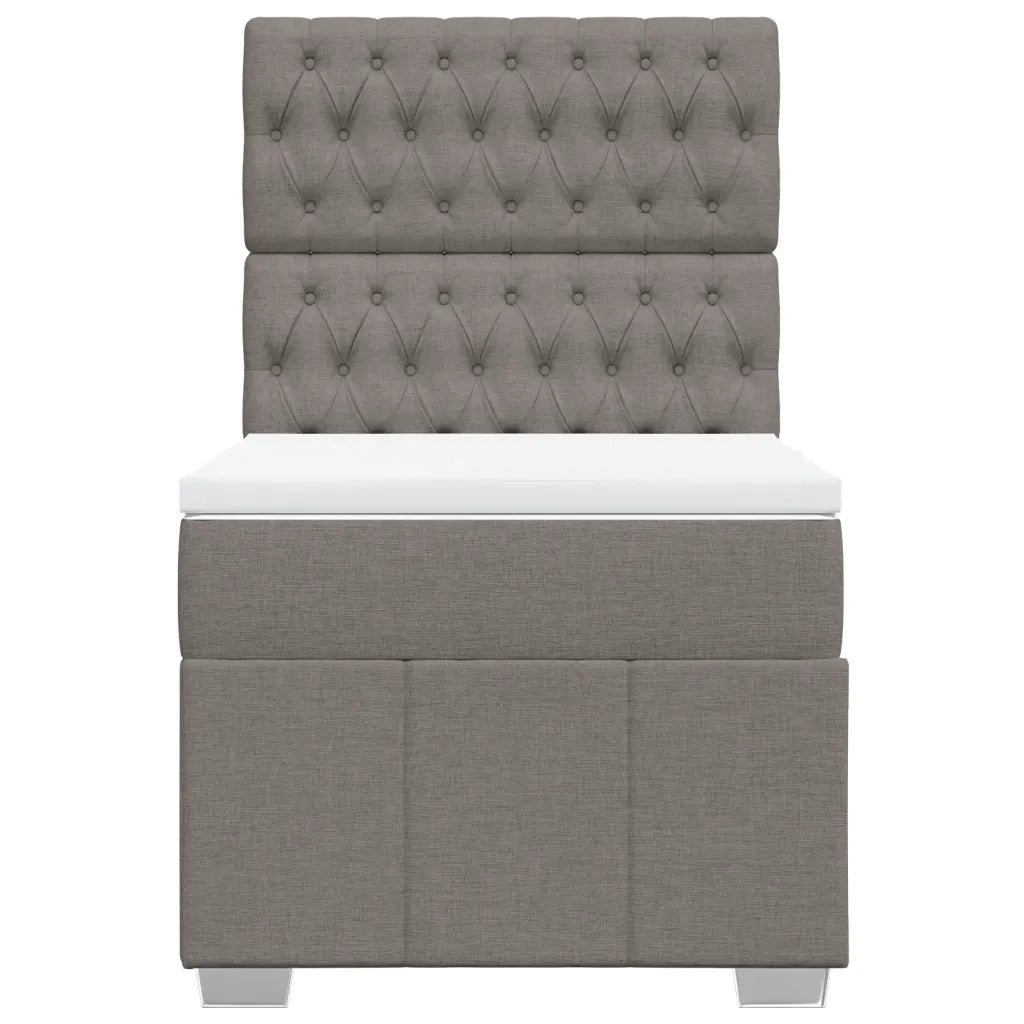 Letto singolo | Letto per adulti | Giroletto a Molle con Materasso Tortora 90x200 cm inTessuto