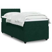 Giroletto a Molle con Materasso Verde Scuro 90x190 cm Velluto 3289923