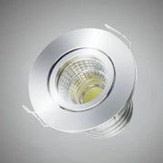 Trade Shop - Faretto 1 Led Cob Incasso 3 Watt 270lm Orientabile Luce Calda Fredda Naturale - Argento-bianco Freddo      -