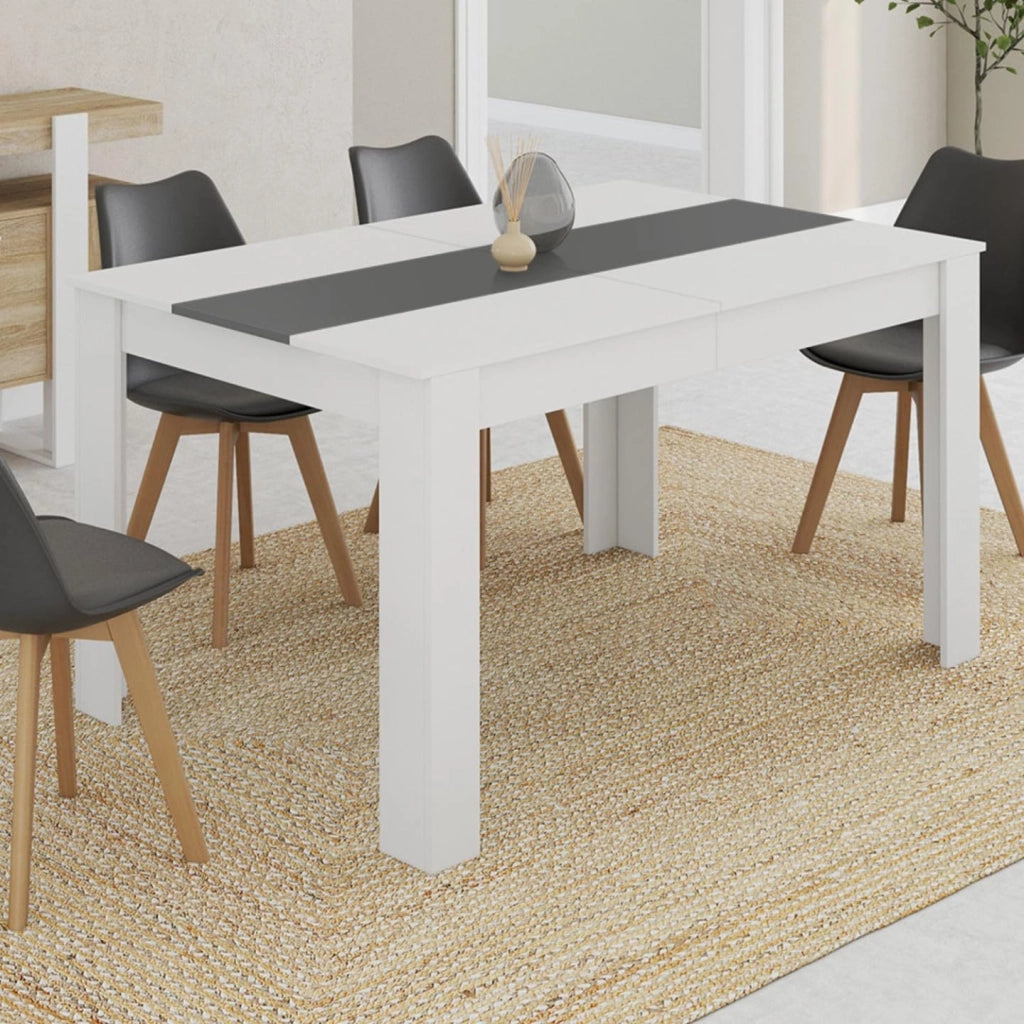 GEORGIA Tavolo da pranzo rettangolare per 6 persone bianco e grigio 140 x 80 cm