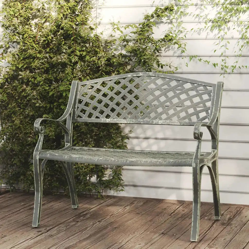 Panchina da Giardino | Panca da Giardino 102 cm in Alluminio Pressofuso Verde