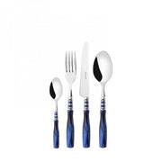 ARIANNA Ghiera Cromata, Posate Set 24 Pz, Scatola Compact, Casa Colore: Blu